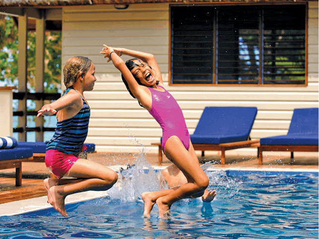 family pool fun in fiji