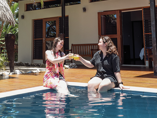 drinks by the pool